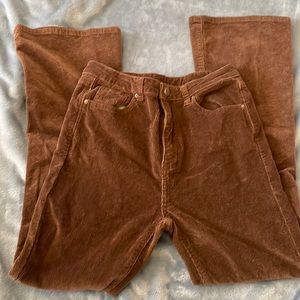 High waisted corduroy pants.